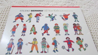Studio Bernina Artista Deco 300  ALL STAR KIDS #530 Embroidery Card EXCELLENT