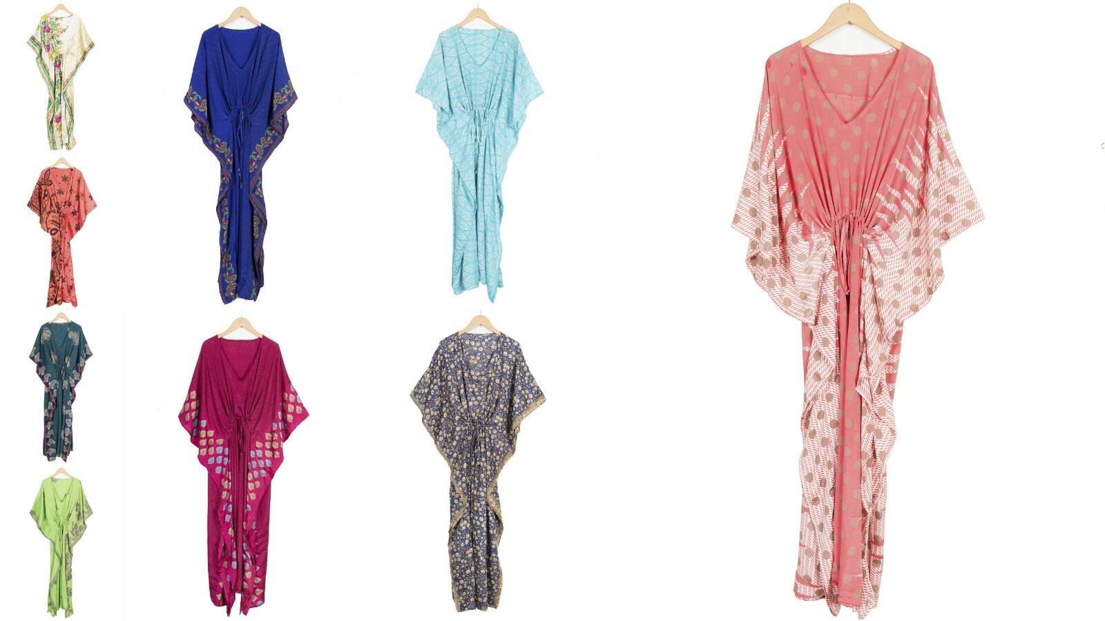 ハンドメイド 2 PCs Lot Vintage Silk Saree Kaftan Kimono Women's Holiday