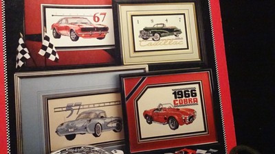 Cross Stitch Leaflet MEN & Boys VINTAGE CLASSIC CARS Model A Corvette Camero ++