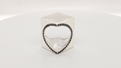 Alp Sagnak TheWORD Ring Blue Sapphires Around The Heart Sterling Silver - Size 6