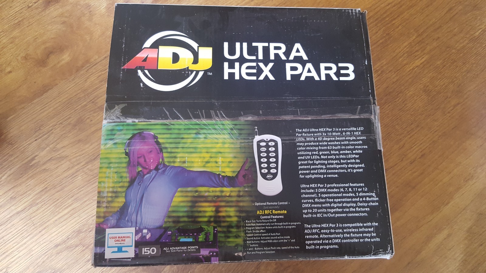 ADJ UltraHex Par3 -great for lighting stages and also uplighting a venue.