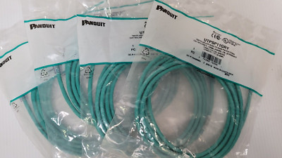 Lot of 4 Panduit CAT6 11 foot Green Patch Cord U/UTP RJ45/RJ45 24AWG UTPSP11GRY