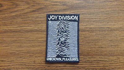 JOY DIVISION,UNKNOWN PLEASURES,IRON ON WHITE EMBROIDERED PATCH