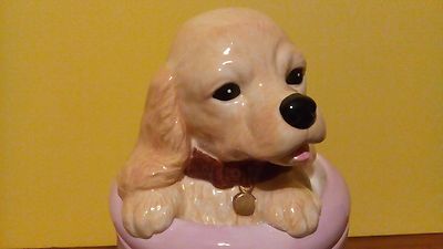 COCKER SPANIEL Porcelain Dog Treat Cookie Jar Ceramic Figurine Quality DNC   NIB