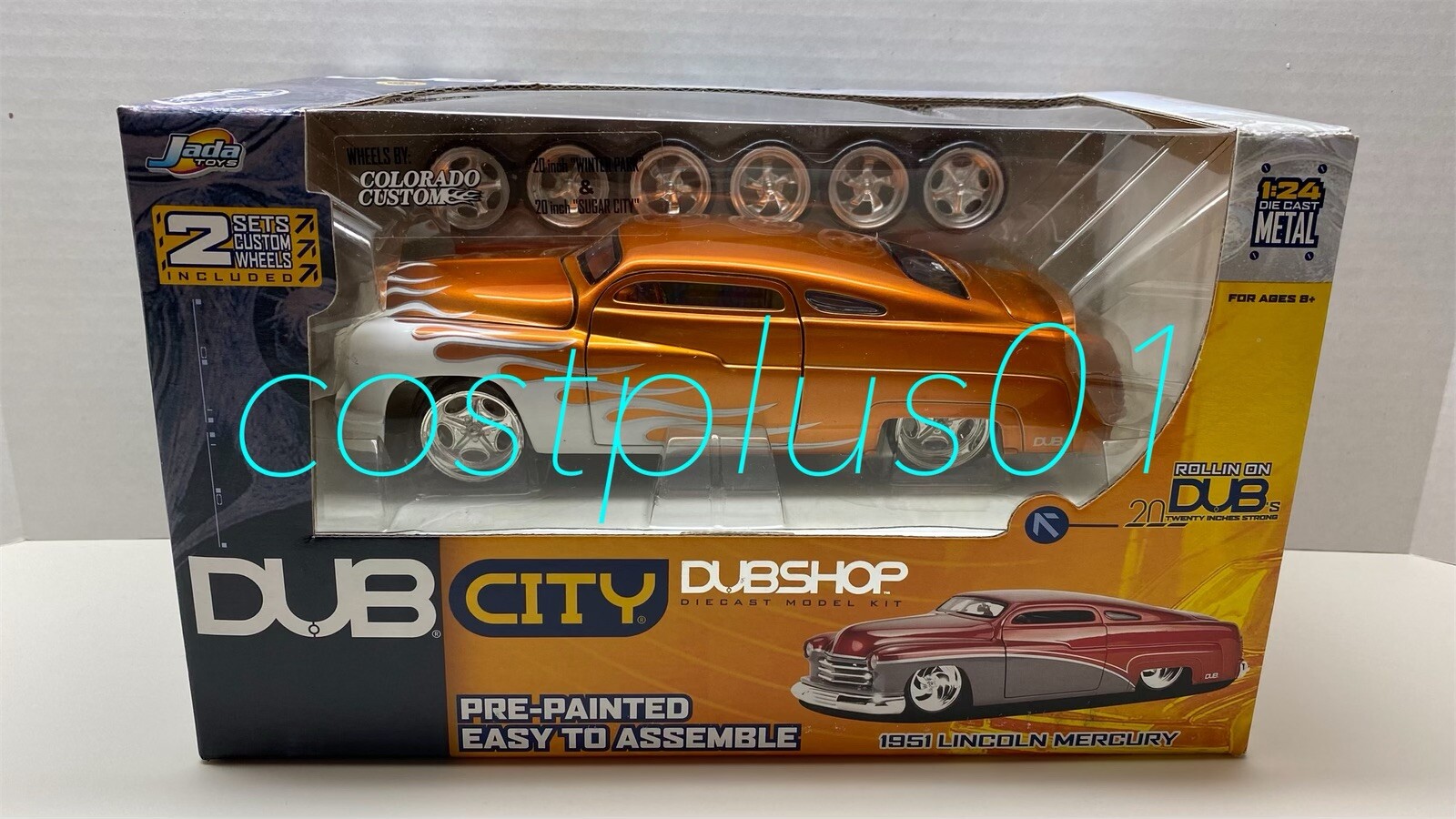 JADA DUB CITY 1951 LINCOLN MERCURY 1:24 ORANGE WITH EXTRA