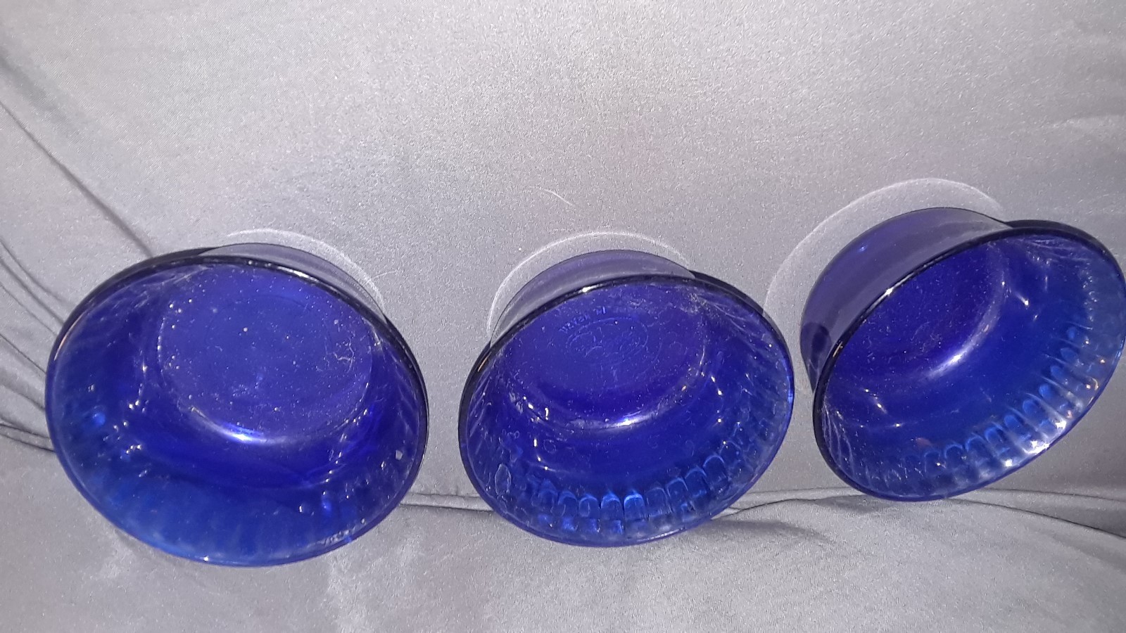Glass Small Bowls 3 Colorex Blue-Brazil & 3 Bowl Set Flowers Mulit Functional