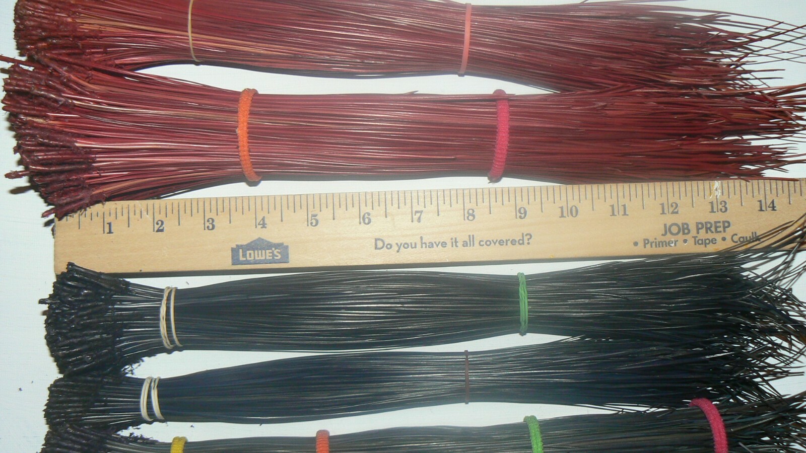 dyed N.C. longleaf pineneedles for basket making 1 lb. red and blue