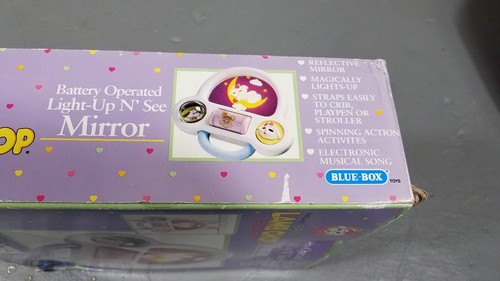 Vintage Baby Lambchop Light-up N' See Mirror Crib Toy musical NOS