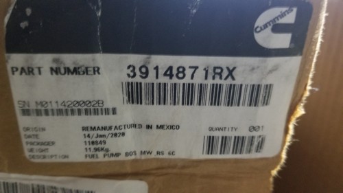 NEW/REMAN 3914871RX - Cummins Fuel Injection Pump - Picture 9 of 10