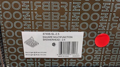 Brizo 87406-SL-2.5 Essential 2.5 GPM Luxe Steel Square Multi-Function Showerhead