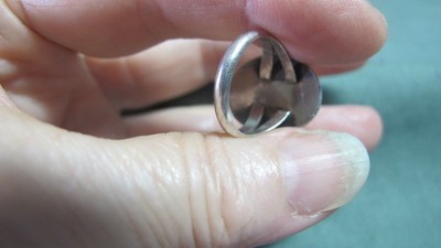 Native American Silver Ring w/ Green Stone size 5