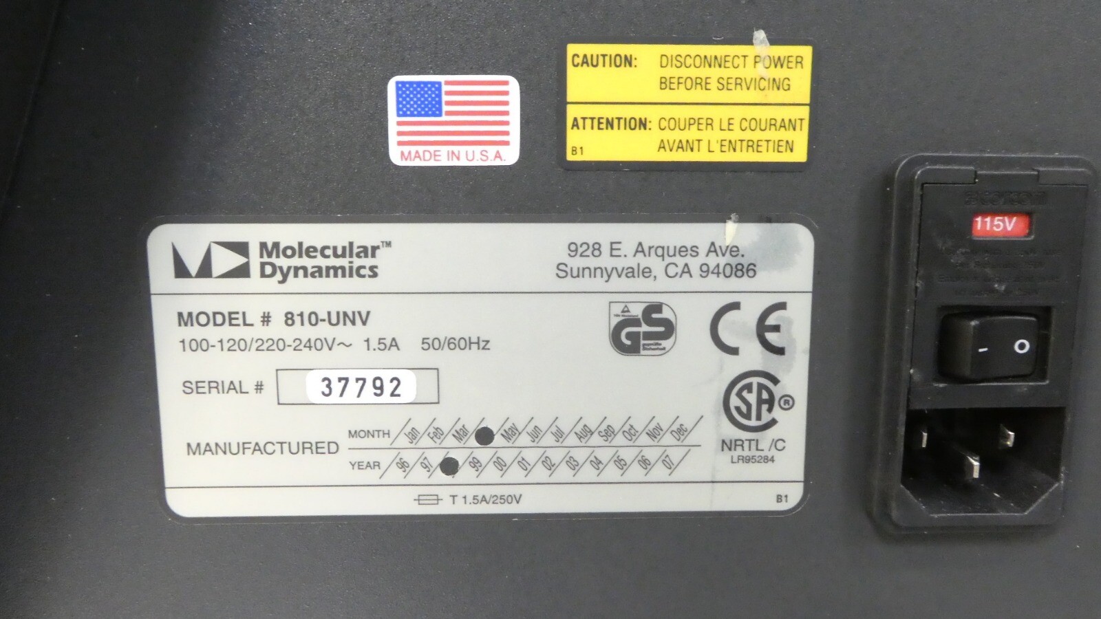 R157430 Molecular Dynamics Image Eraser Light Box Model 810-UNV