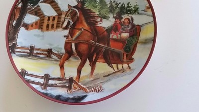 Plate Christmas HORSE AND SLEIGH 8