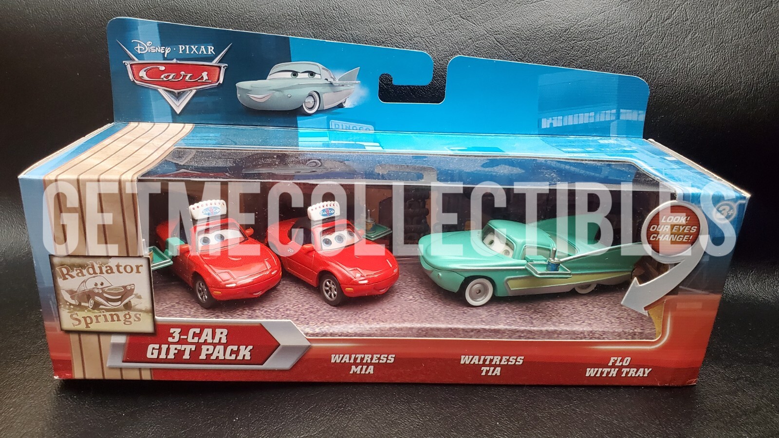 DISNEY PIXAR CARS WAITRESS MIA TIA FLO WITH TRAY NS 3 PACK