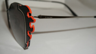Pre-owned Prada Sunlgasses Silver Black Red Gradient Grey Mirror Pr 59vs 4275o0 64 140 In Gray
