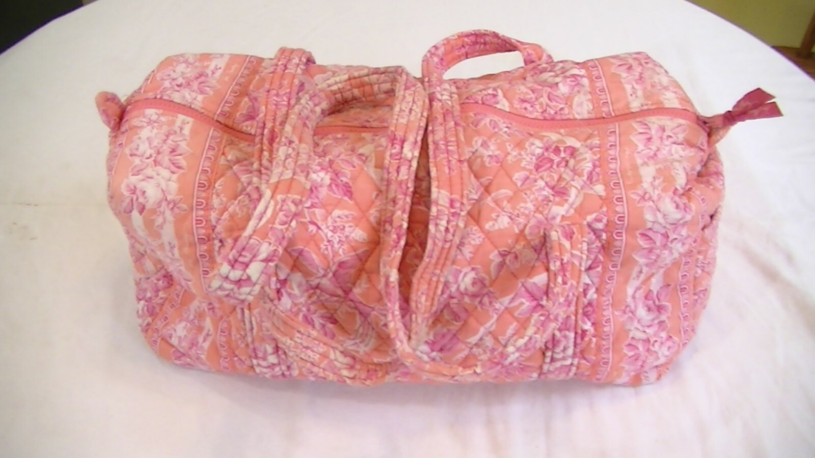 Vera Bradley Hope Toile Pink Floral Quilted  Duffel Bag