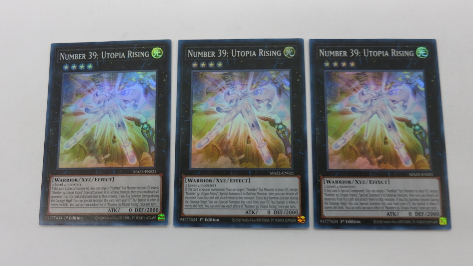 MA☆YOU 3x NUMBER 39 UTOPIA RISING XYZ 1ST EDITION MAZE-EN021 SUPER