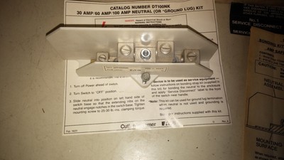 CUTLER HAMMER DT100NK I-T-E  NEW IN BOX DOUBLE THROW NEUTRAL KIT 30,60,100A #A13