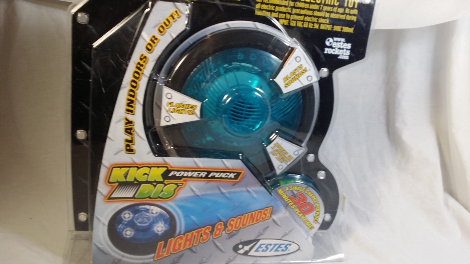 New NOS Estes Kick Dis Power Puck Hockey Soccer Floating Hovercraft Toy Blue