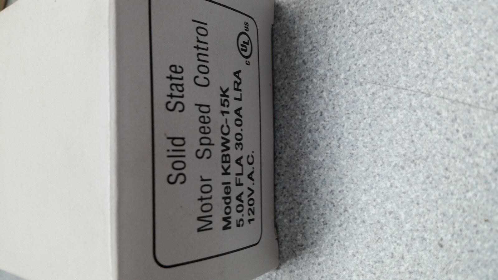 NOS AC Motor Fan Speed Control - KB Electronics KBWC-15K Kit - 120VAC ...