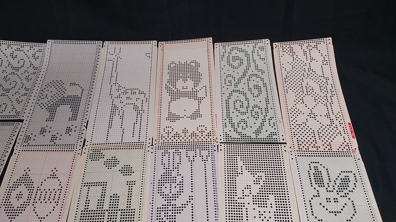 24 Children Animals Punch Cards for Brother Knitting Machines Singer Silver