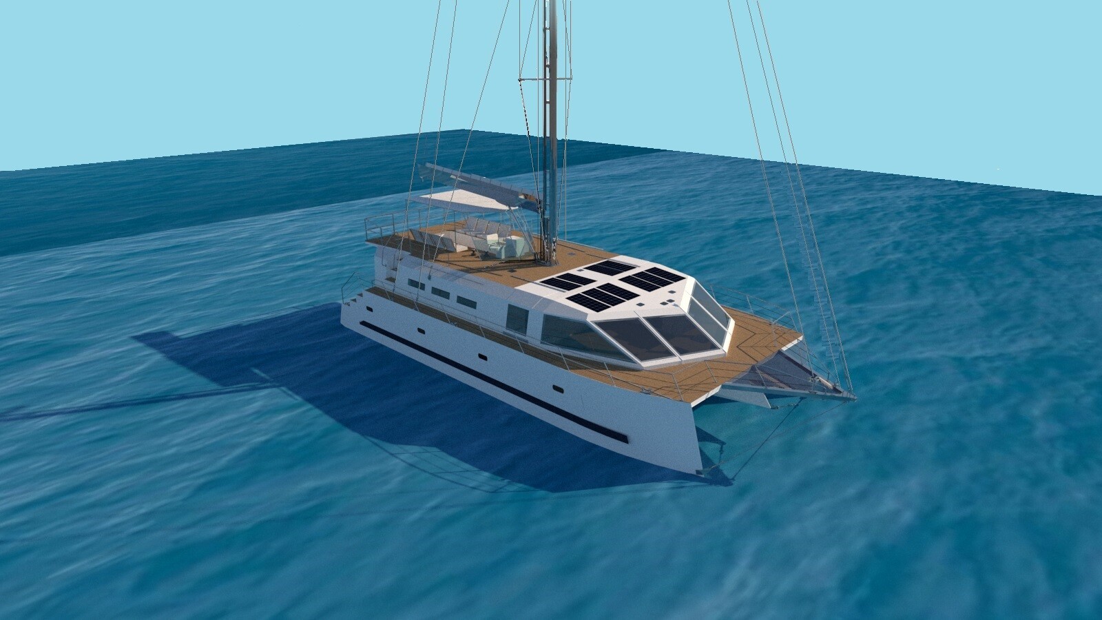 Catamaran sailboat, 50 ft / 15 m, new, aluminium, luxury equipment, totally ECO