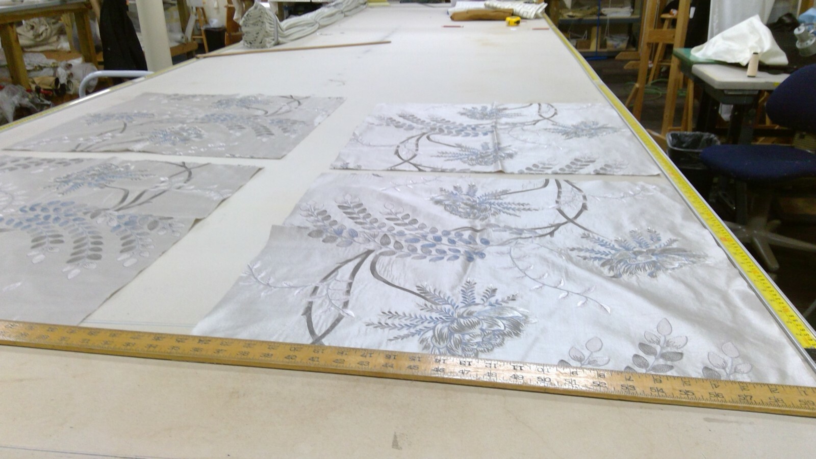 DESIGNER FABRIC - Embroidered Silk Fabric-Neutrals Pillow Cuts