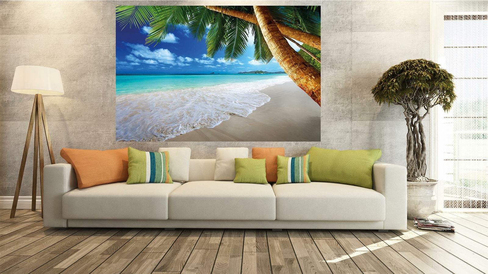 Poster XXL Palmen Strand Wandbild Karibik Fotoposter Wanddeko