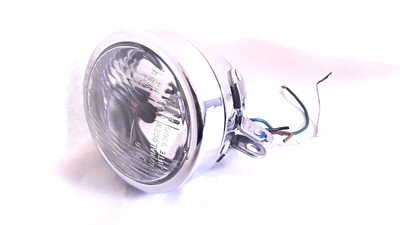 UNIVERSAL 3.5  CHROME MOTORCYCLE HEADLIGHT USED