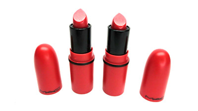 2Pc MAC matte lipstick SEE SHEER 1.7 g / 0.06 oz Each Mini Travel Size ~ NWOB