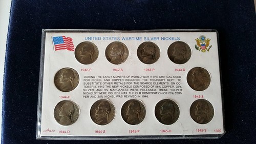 1942-1945 United States Wartime Silver Nickels