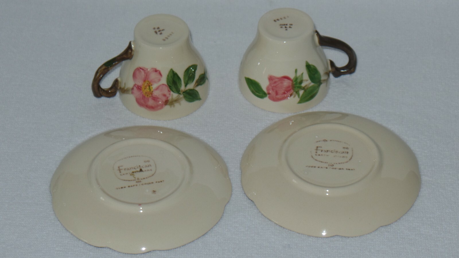 Franciscan Desert Rose Demitasse Cups and Saucers USA - Set of 2