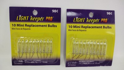 Lot of 2 Light Keeper Pro 10 pack Mini Replacement Bulbs  2.5V  Clear Christmas 
