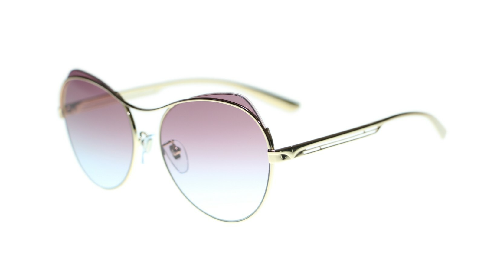 付属品完備 BVLGARI sunglasses round rimless BVLGARI Serpenti Rimless Metal & Nylon Shield Sunglasses