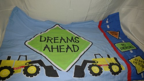 Kids Boys TONKA TRUCK Toddler Bed Crib Bedding  Quilt Sheet Pillowcase Blue Flat