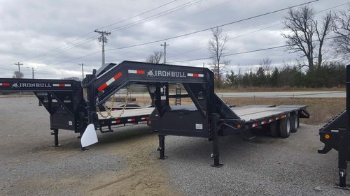 Flatbed Gooseneck 10 ton Deckover HD Equipment trailer 20 + 5 Dove flat bed