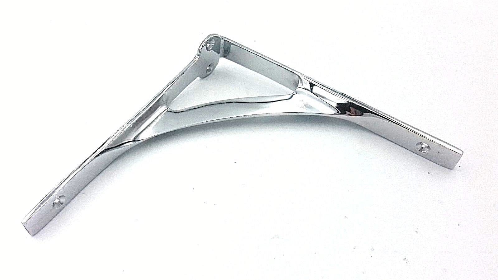 Polished Chrome Shelf Bracket for wood 4 6 and 8 inch BC466 BC467 BC468