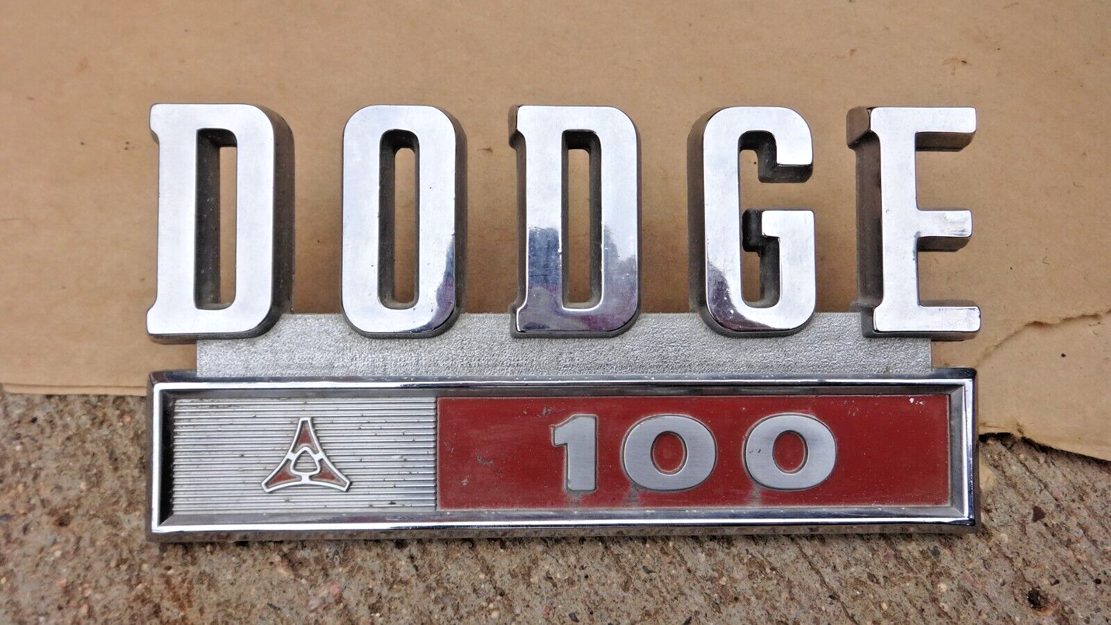 1969 1970 1971 Dodge Truck 100 Front FENDER EMBLEM / NAME PLATE Original
