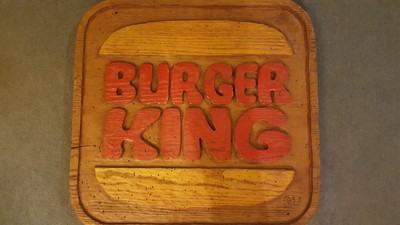 Vintage Burger King Logo Dining Room Decor Sign