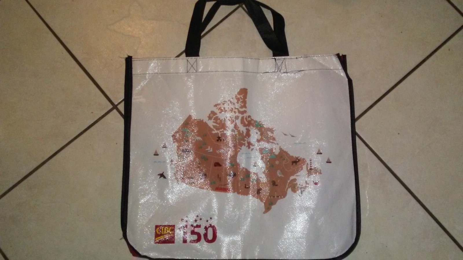 CANADA 150 ANNIVERSARY CIBC PRIMO COMMEMORATIVE. REUSABLE BAG + MAP 1867- 2017