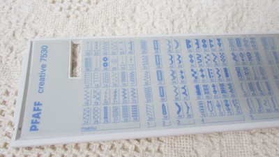 Pfaff Creative 7530 Series ORIGINAL Stitch Design Cover Lid Replacement EXCELL