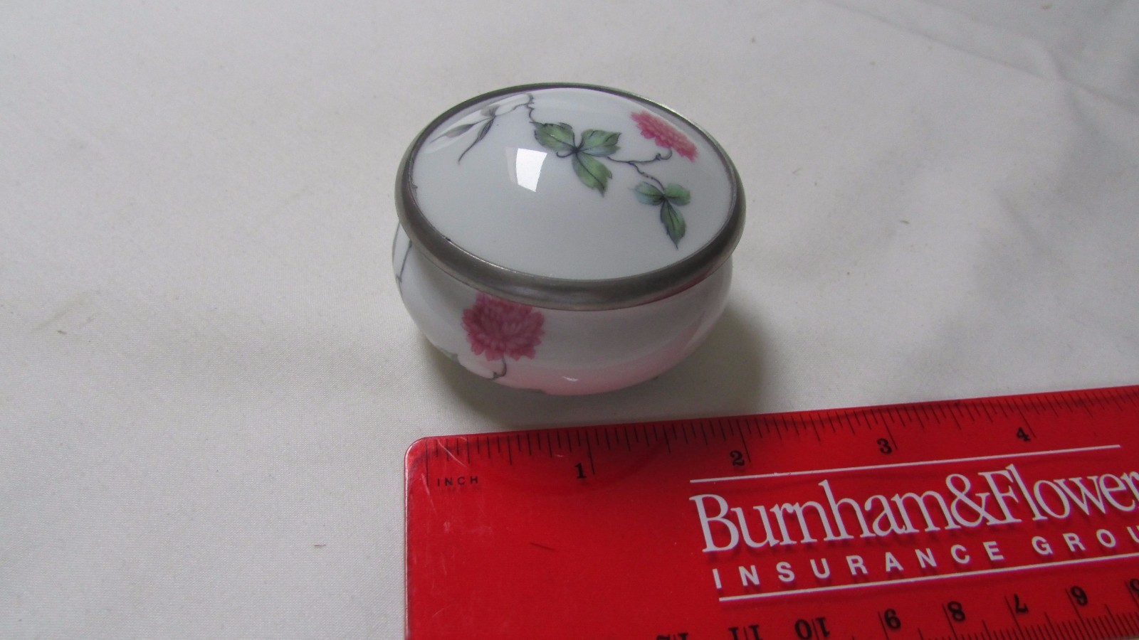 Limoges Chanill Paris France Trinket Box Rose and Silvertone