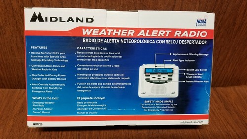Midland WR120B NOAA Weather Alert Hazard Public Alert Certified Radio Tornado