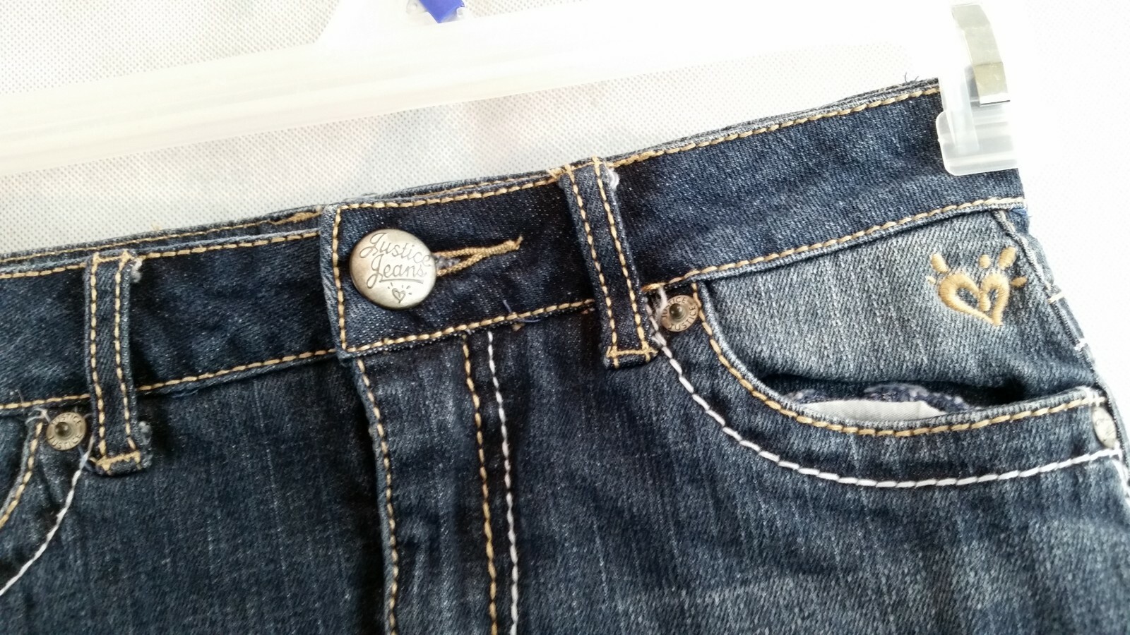 JUSTICE Girl's Jean Denim Skort/Skirt Size 12S Slim Blue *A20