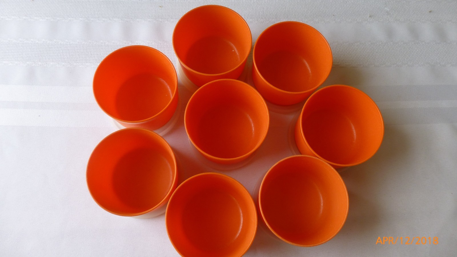 Vintage Tupperware Orange Snack Containers Seals Set of 8
