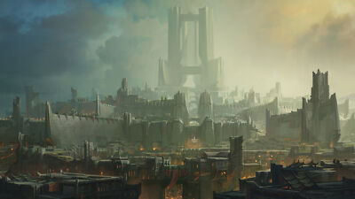 League of Legends runeterra fantasy city pc gaming playmat gaming mat