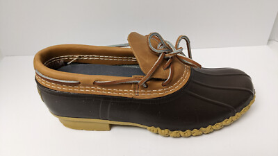 L.L. Bean Low Bean Duck Boots, Tan/Navy, Women's 9 Narrow (2A)