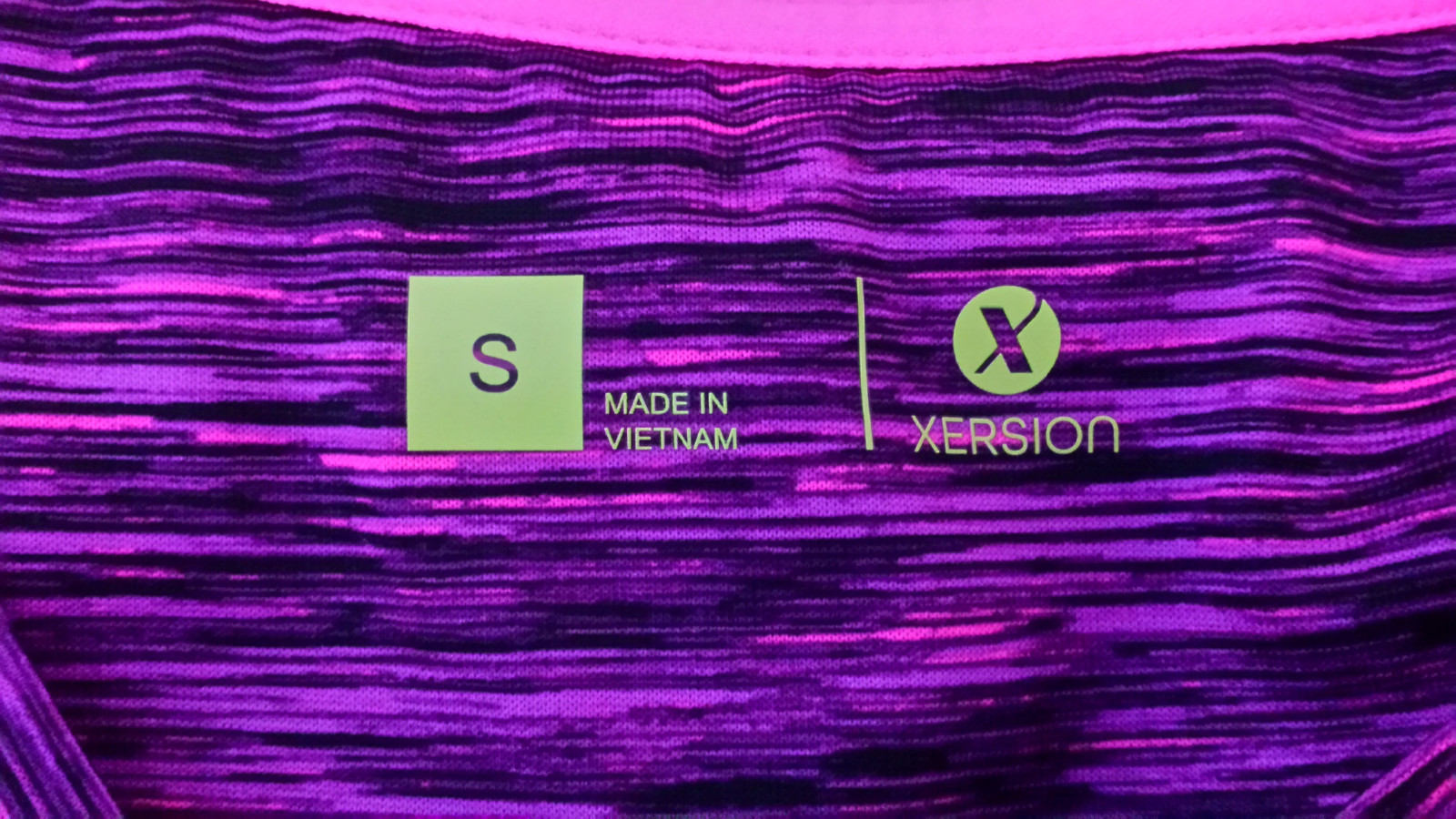 Womens Xersion Performance Wear Purple Black Vneck Shirt Workout Top Sz Small S