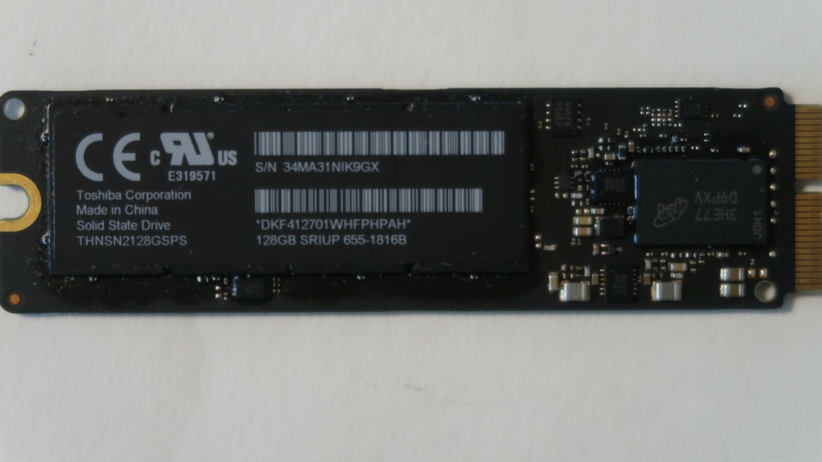 Toshiba THNSN2128GSPS 128gb SSD Macbook Apple# 655-1816B | eBay