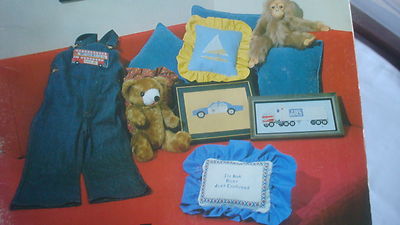 Cross Stitch Leaflet MEN & BOY'S TOYS Sports Vehicles Occupations Vtg 1979